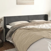 Testiera ad Orecchio-Testata con Orecchie Grigio Scuro 183x16x78/88 cm in Velluto 174590