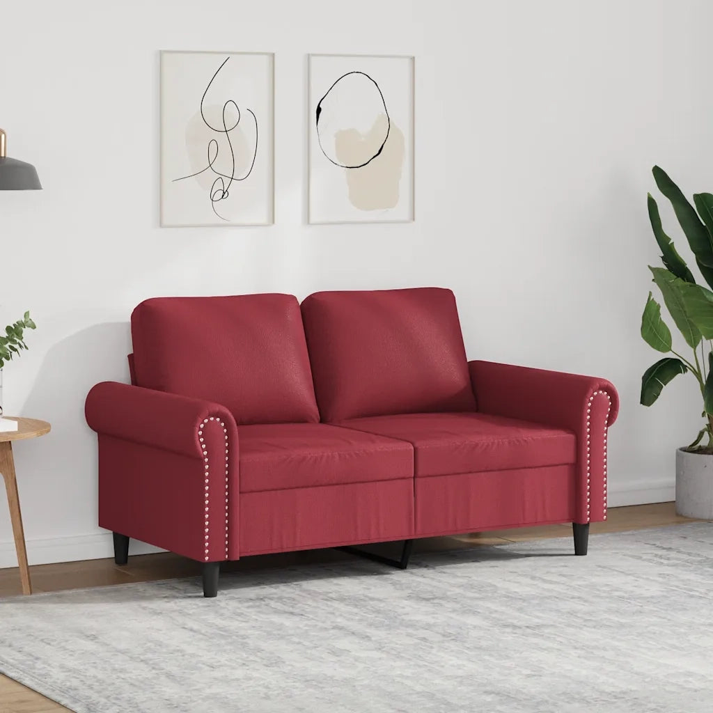 Divano a 2 Posti-Sofa 2 Posti Rosso Vino 120 cm in Similpelle 193793