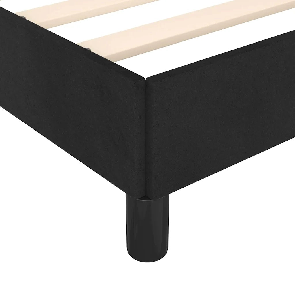 Letto singolo | Letto per adulti | Giroletto con Testiera senza Materasso Nero 90x200 cm Velluto
