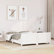 Letto senza Materasso-Struttura Letto Bianco 140x200 cm Legno Massello di Pino 641117