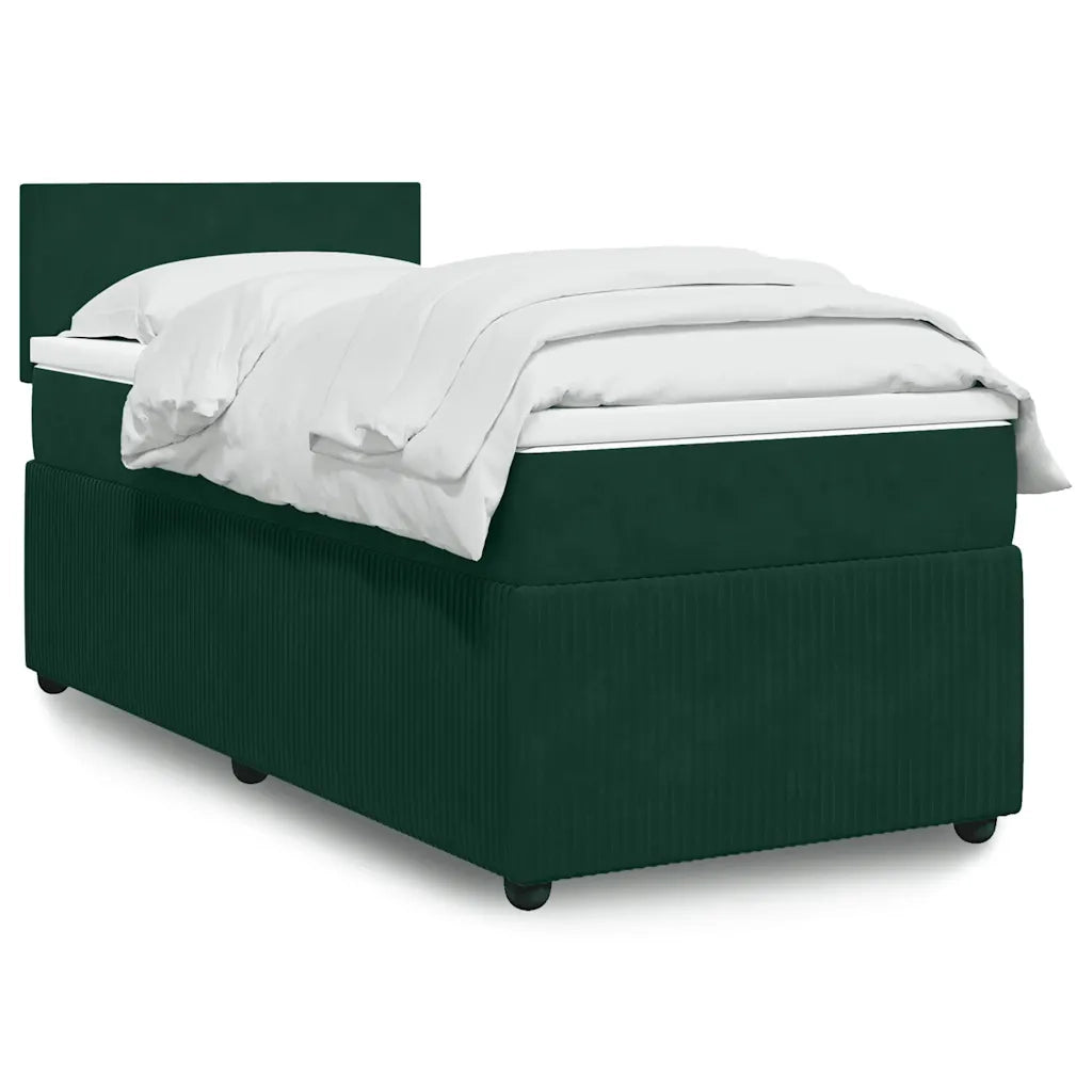 Giroletto a Molle con Materasso Verde Scuro 100x200 cm Velluto 3287659
