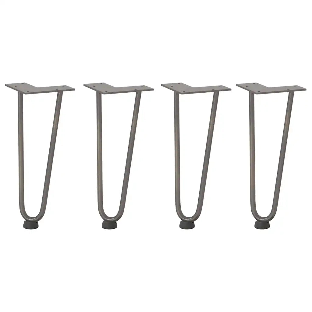 Gambe a forcina per tavolino 4 pz-Set di 4 Gamba per Tavolo in acciaio naturale 30 cm in acciaio massiccio 115045