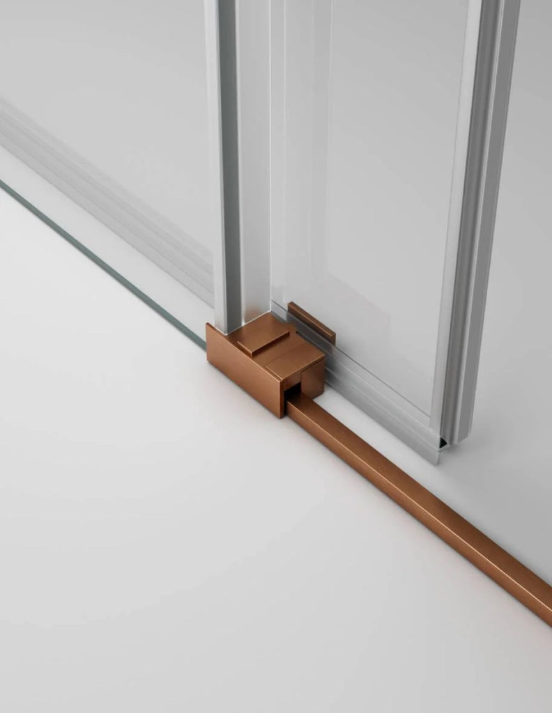 Box doccia THALASSA (BASIC) 1+1 con lato fisso laterale 160x120 cm Rame vetro serigrafato