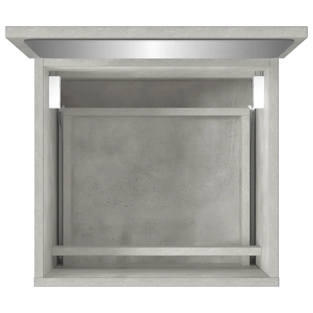 Mobile da Bagno con Specchio Grigio Cemento Legno Multistrato 804867