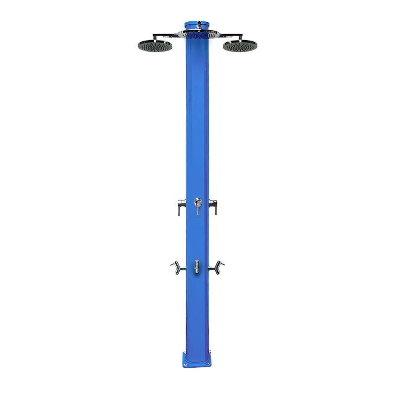 Doccia da esterno ad acqua calda e fredda BIG JOLLY 3 soffioni, in alluminio, con lavapiedi - Doccia Da Esterno Ad Acqua Calda E Fredda Big Jolly 3 Soffioni, In Alluminio, Con Lavapiedi  Colore Azzurro Colore: Azzurro