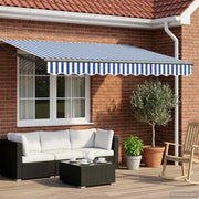 Tettuccio Elettrico Retrattile Blu e Bianco 3 x 2 m