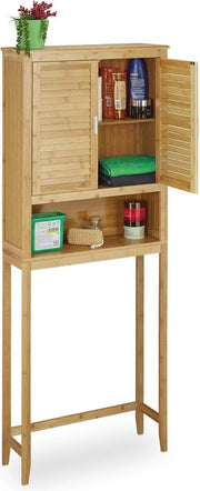 Wasmacchina in legno di bambù con contenitore e porte - ideale per bagno e toilette