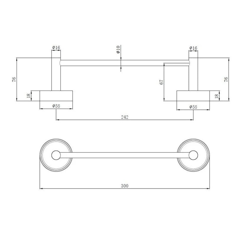 Porta salviette bianco cromo 30 cm – Serie Future