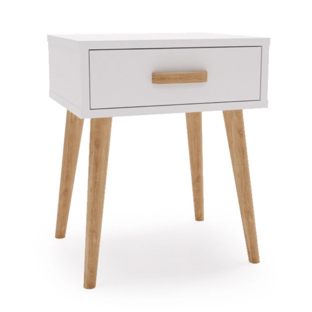 Comodino Luna bianco in stile scandinavo