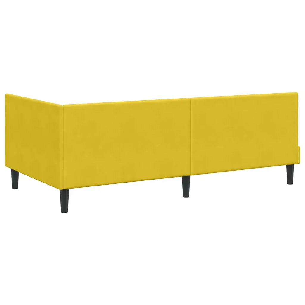 Cornice del letto ad angolo Giallo 90 cm x 200 cm Velluto 42016354