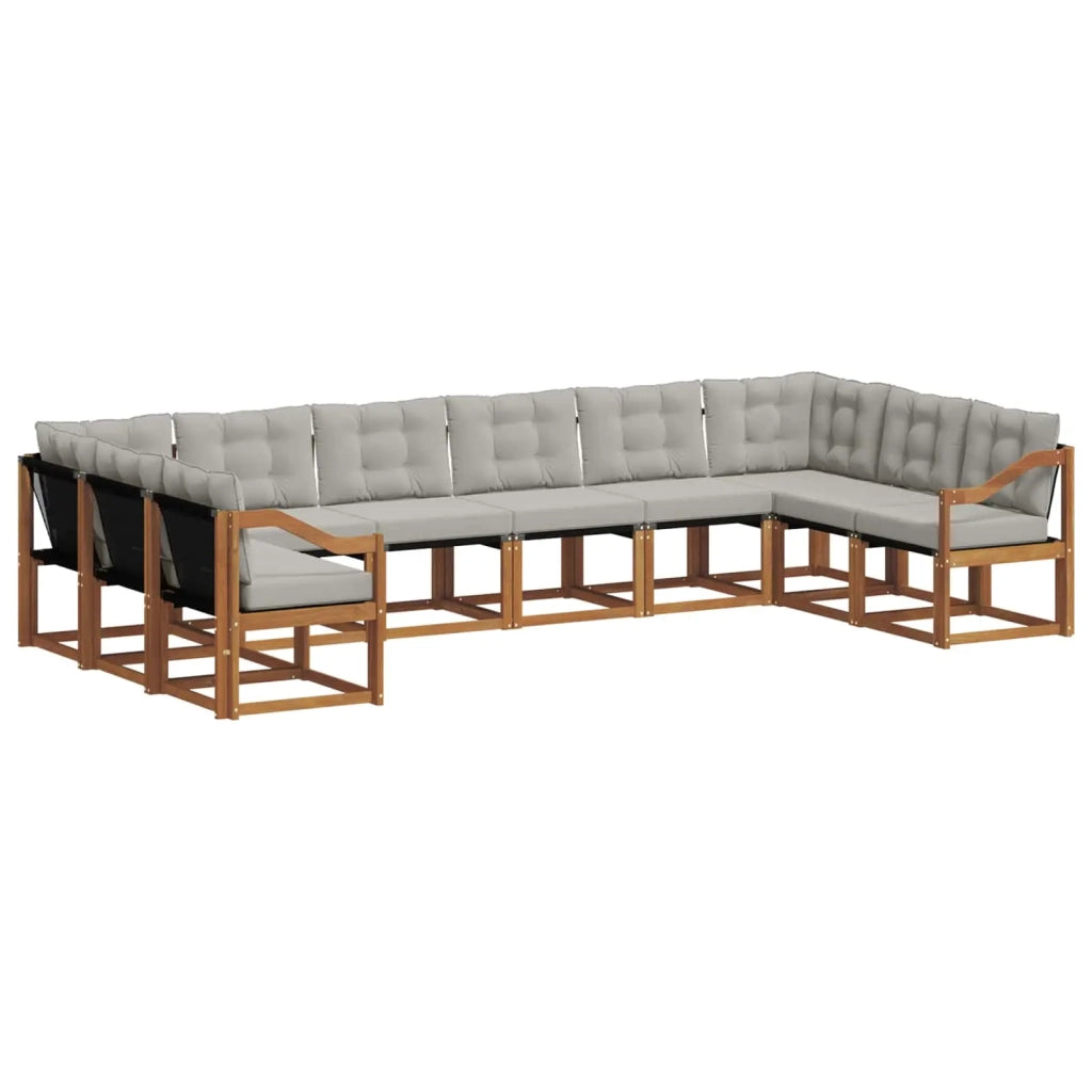 Set di divani da esterno 10 pcs Grigio Naturale e Chiaro 3369106