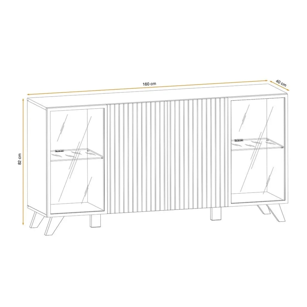 Buffet design NIELSEN – 160 cm con illuminazione LED integrata