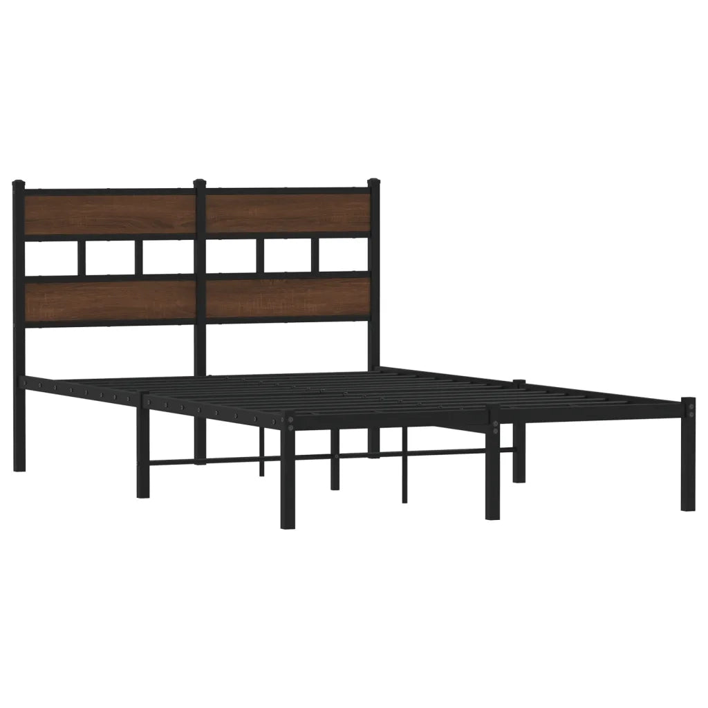 Letto matrimoniale | Letto per adulti | Giroletto senza Materasso con Testiera Rovere Marrone 120x200cm