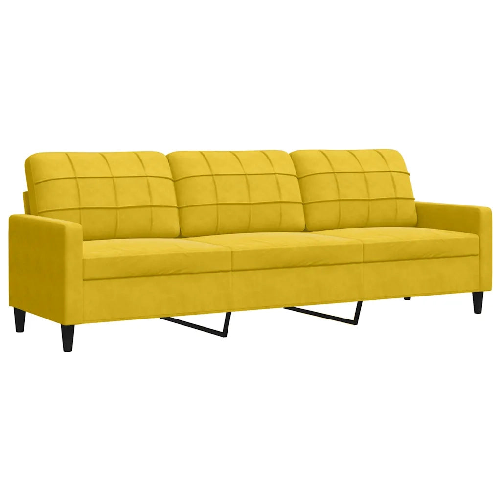 Set di Divani 3 pz con Cuscini e Rinforzi Giallo in Velluto 3278457
