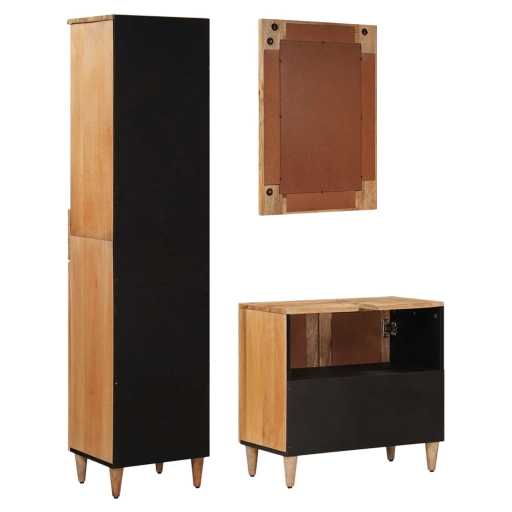 Set di mobili per il bagno con cassetto 3 pcs Naturale 3310097