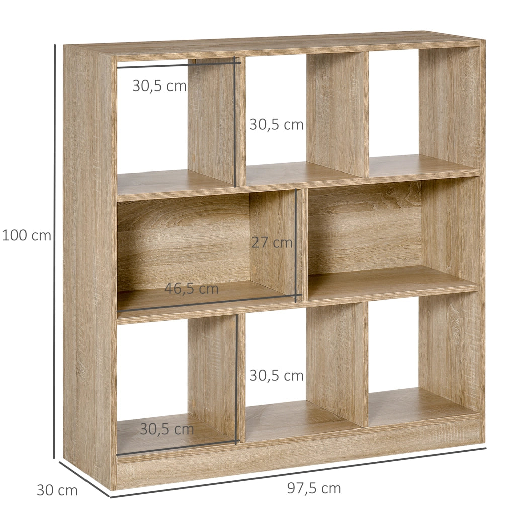 Libreria con 8 ripiani ¨C Xylo ¨C legno effetto rovere 97,5x30x100 cm