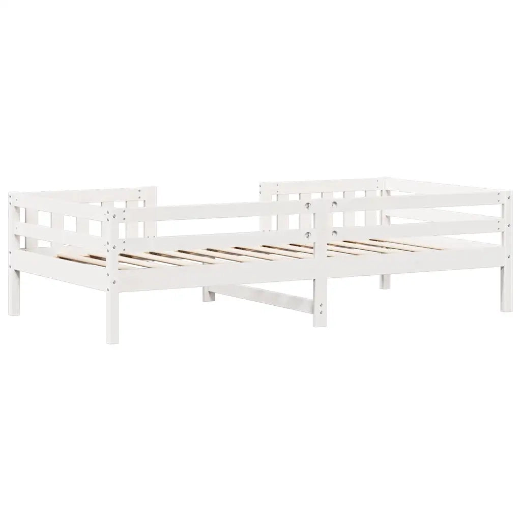 Letto singolo | Letto per adulti | Giroletto senza Materasso Bianco 80x200 cm Legno Massello Pino