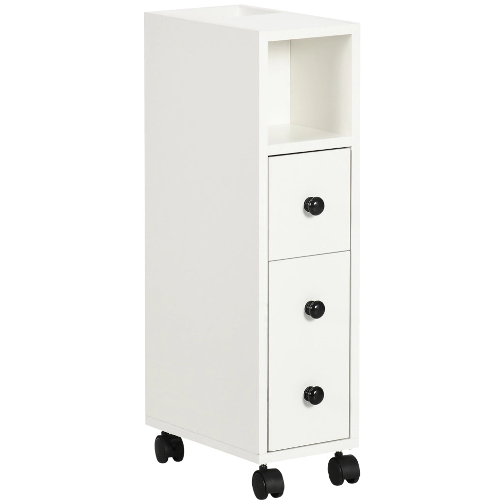 Mobiletto Bagno con Ruote ¨C Minimal ¨C Bianco 18x30x68,5 cm