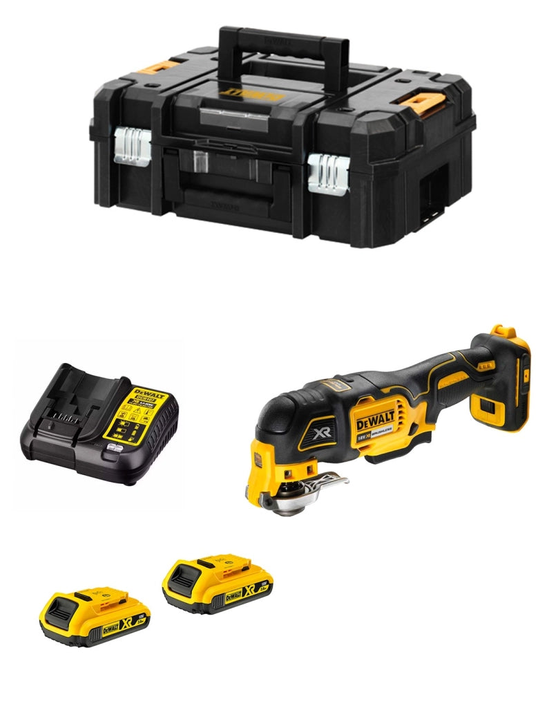 Utensile Multifunzione DeWALT DCS355D2T (2 x 2,0 Ah + DCB107 + TSTAK II)