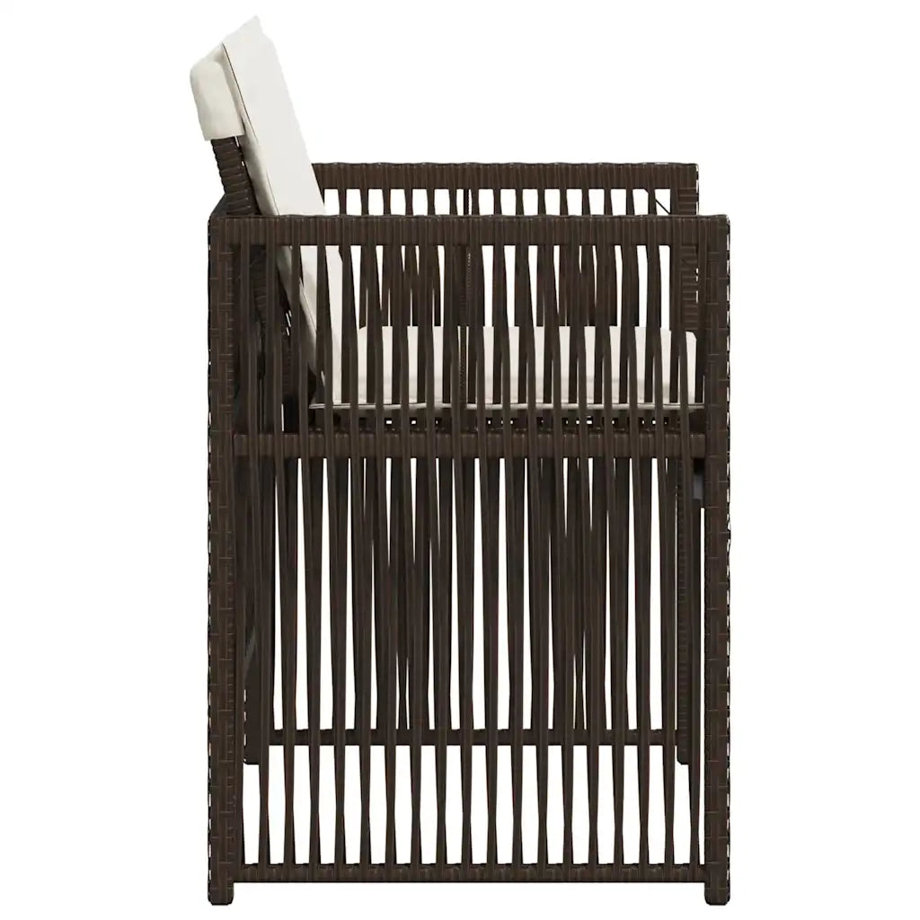 Sedie da Giardino con Cuscini 4 pz Marroni in Polyrattan 364969