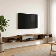 Mobile TV da Parete A parete-Credenza per TV sospesa Rovere Fumo 220 x 28 x 21 cm