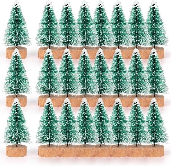 Alberi di Natale Mini per Decorazione - 24 pezzi Spazzole per Bottiglie