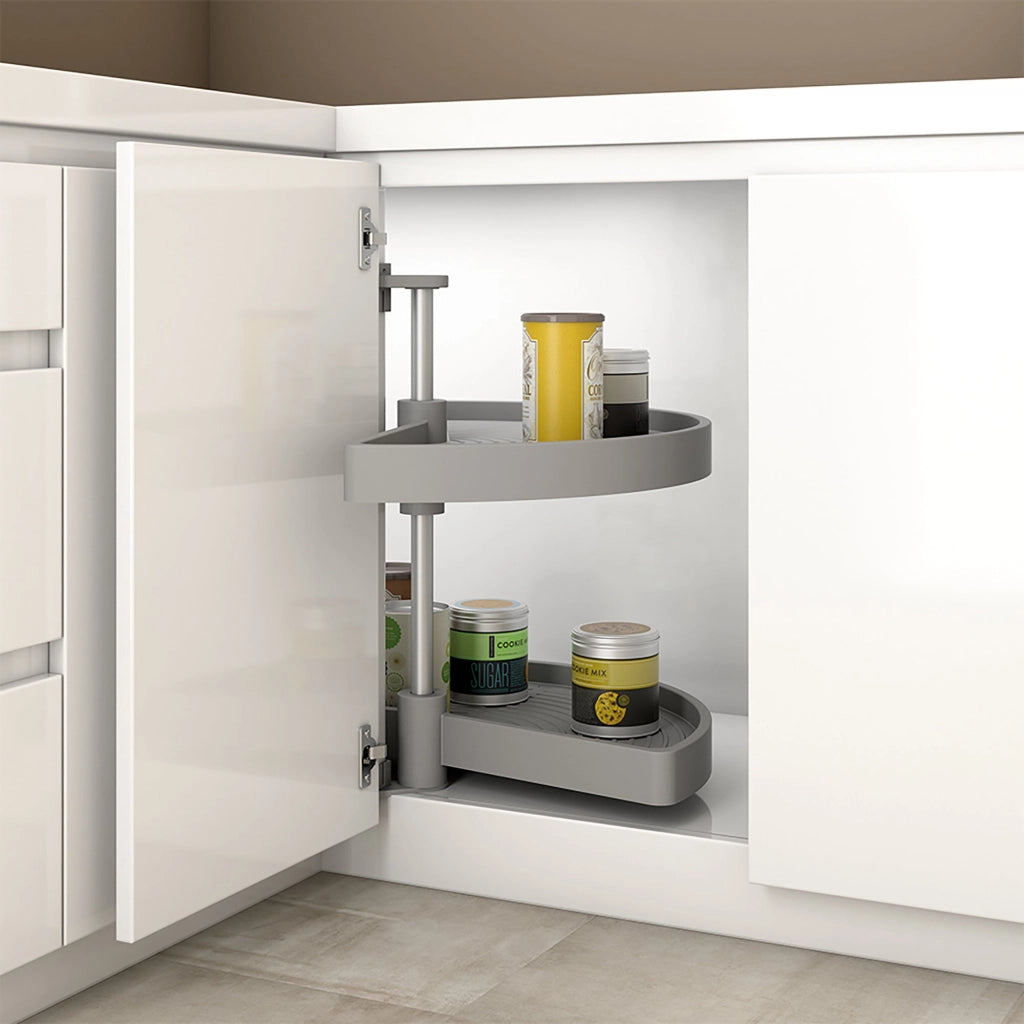 Cestello Girevole Ø75 cm per Mobile da Cucina 90 cm in Plastica Emuca Grigio