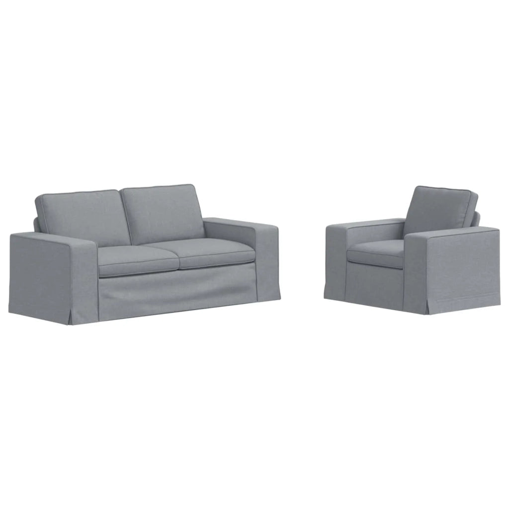 Set di divani 2 pcs Grigio chiaro 182 x 80 x 82 cm Tessuto 3407544