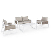 Set da 4 Salotto da Giardino in Alluminio con Cuscini e Corde in Textilene - CAPTIVATING