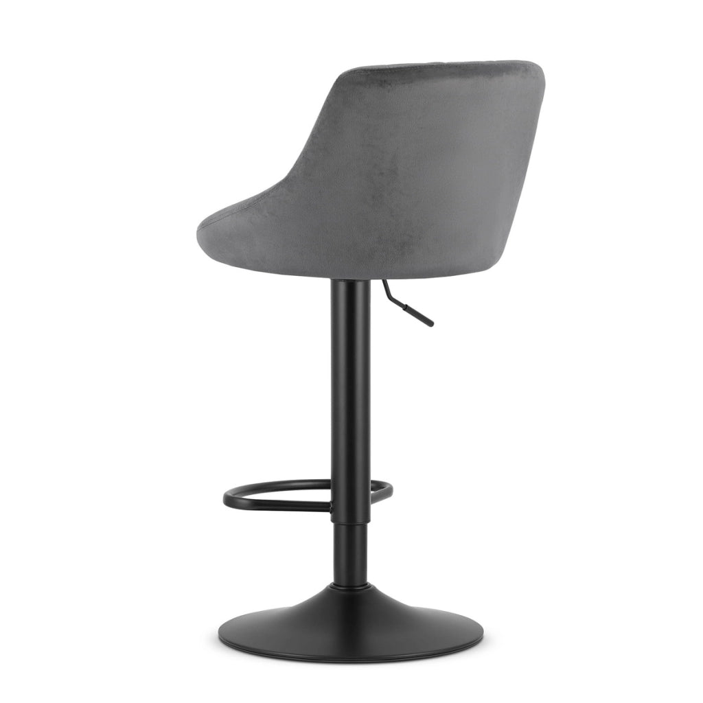 Set di 2 sgabelli da bar Kast in velluto grigio e metallo