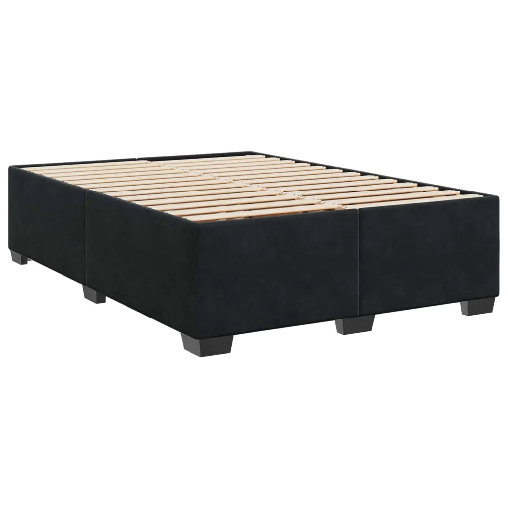 Letto box spring con materasso Nero 160 x 200 cm Velluto 3453676