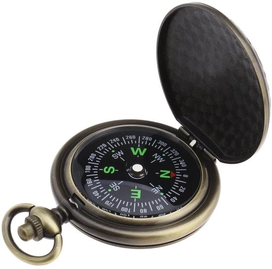 Strumento di navigazione portatile - Retro Kompas - Acqua e shock resistenti - Bronzo - Accessorio outdoor per campeggio e escursioni
