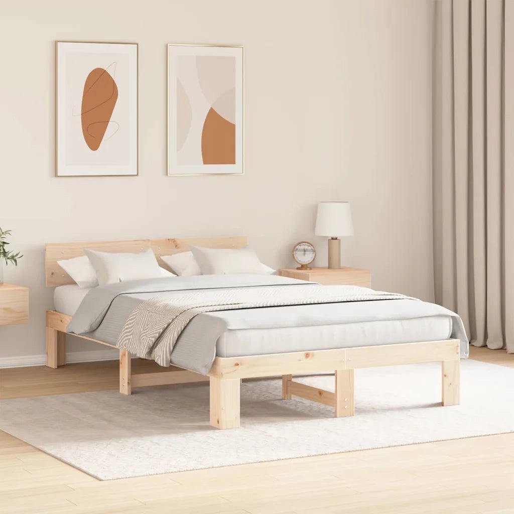 Letto matrimoniale | Letto per adulti | Struttura del letto Naturale 120 x 190 cm Pino massello