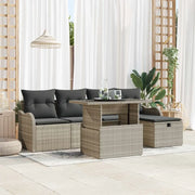 Set Divano da Giardino 6 pcs Grigio chiaro polyrattan 3359709