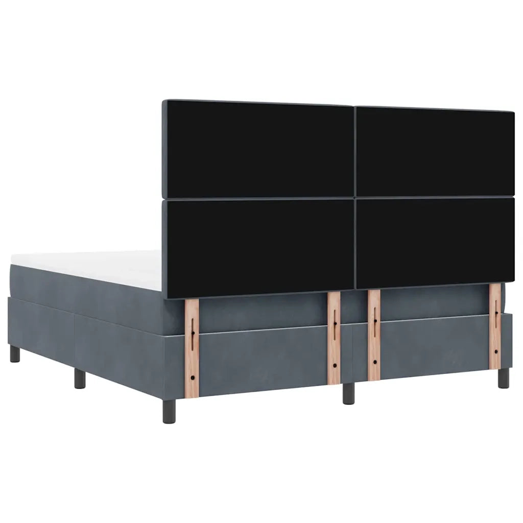 Letto a Sorgente LED Grigio scuro 180 x 200 cm Velluto 3343263