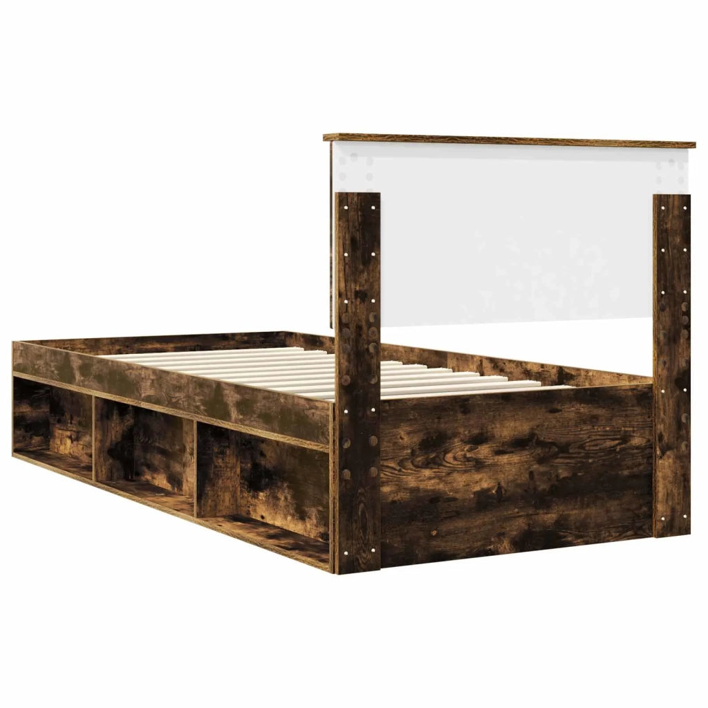Struttura del letto-Giroletto Rovere fum¨¦ 90 x 200 cm Pino massello 484386