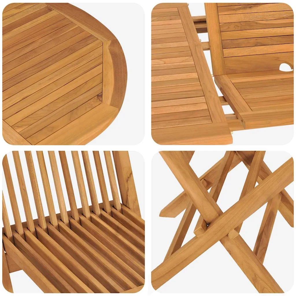 Set da Pranzo per Giardino 7 pcs Marrone Legno di teak solido 3157129