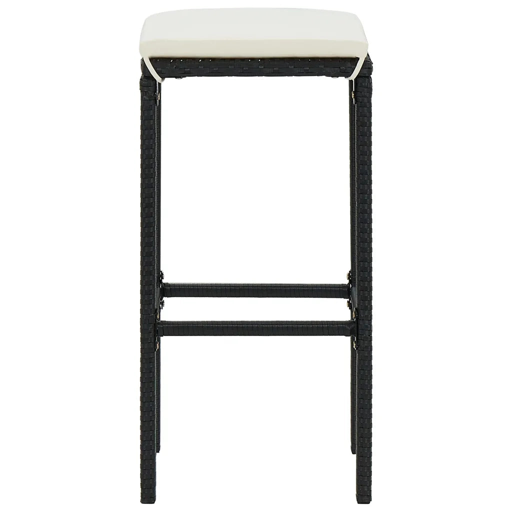 Set Bar da Giardino 4 pz con Cuscini Nero 3064876