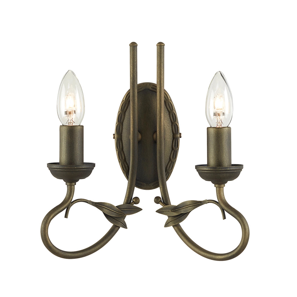 Applique candeliere doppia Olivia Elstead nero oro 2xE14 60W