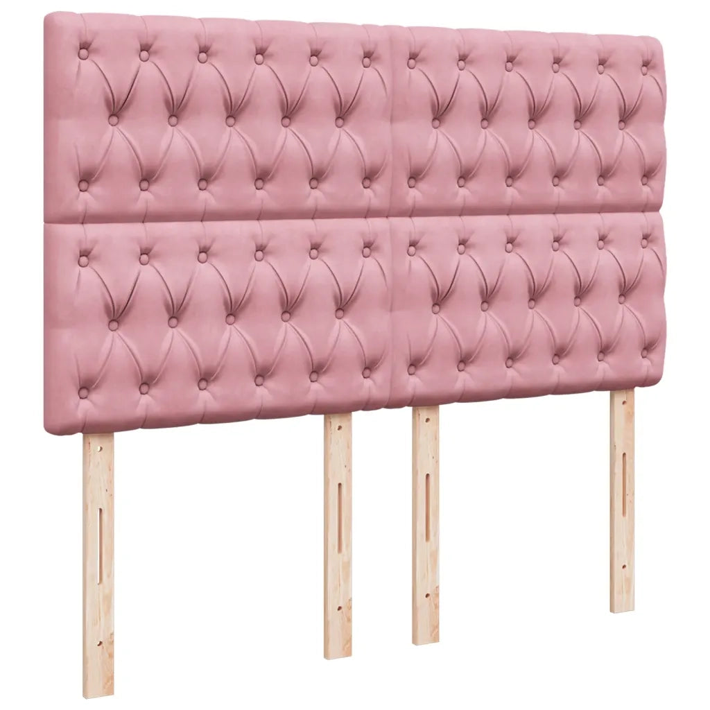 Giroletto a Molle con Materasso Rosa 140x200 cm in Velluto 3290941