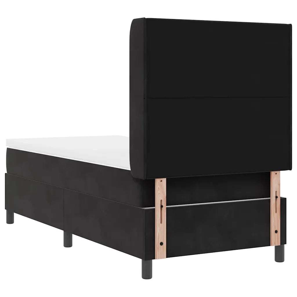 Letto a molle con materasso Nero 80 x 200 cm Velluto 3341980