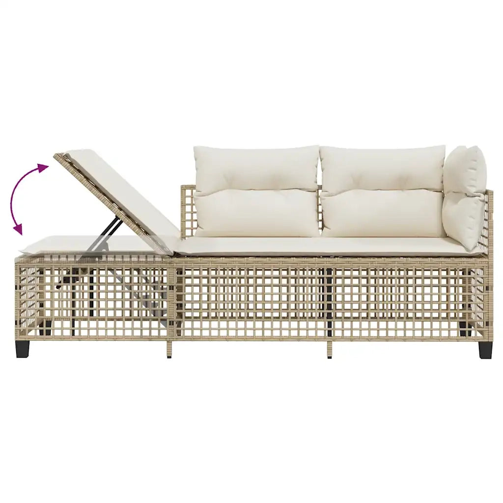 Set Divano ad Angolo 3 pz | Set Salotto da Giardino con Cuscini Beige in Polyrattan