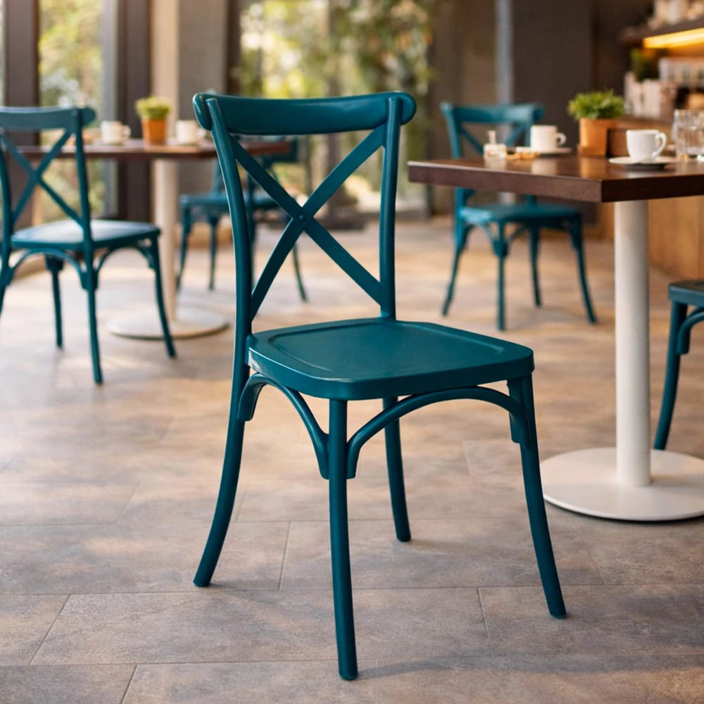 Sedia Sprint in plastica polipropilene verde petrolio monoblocco impilabile