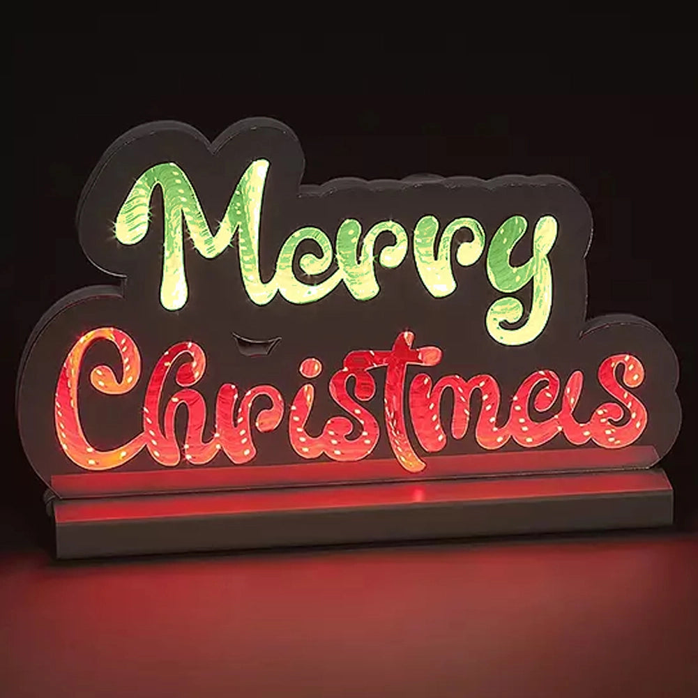 Scritta Merry Christmas Infinity 32cm Addobbo Luminoso Decorazione LED Natalizia