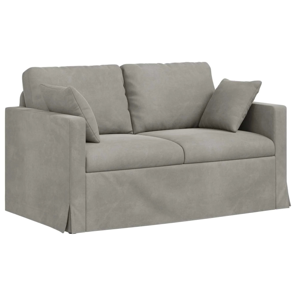 Divano Grigio chiaro 138 x 78 x 80 cm Velluto