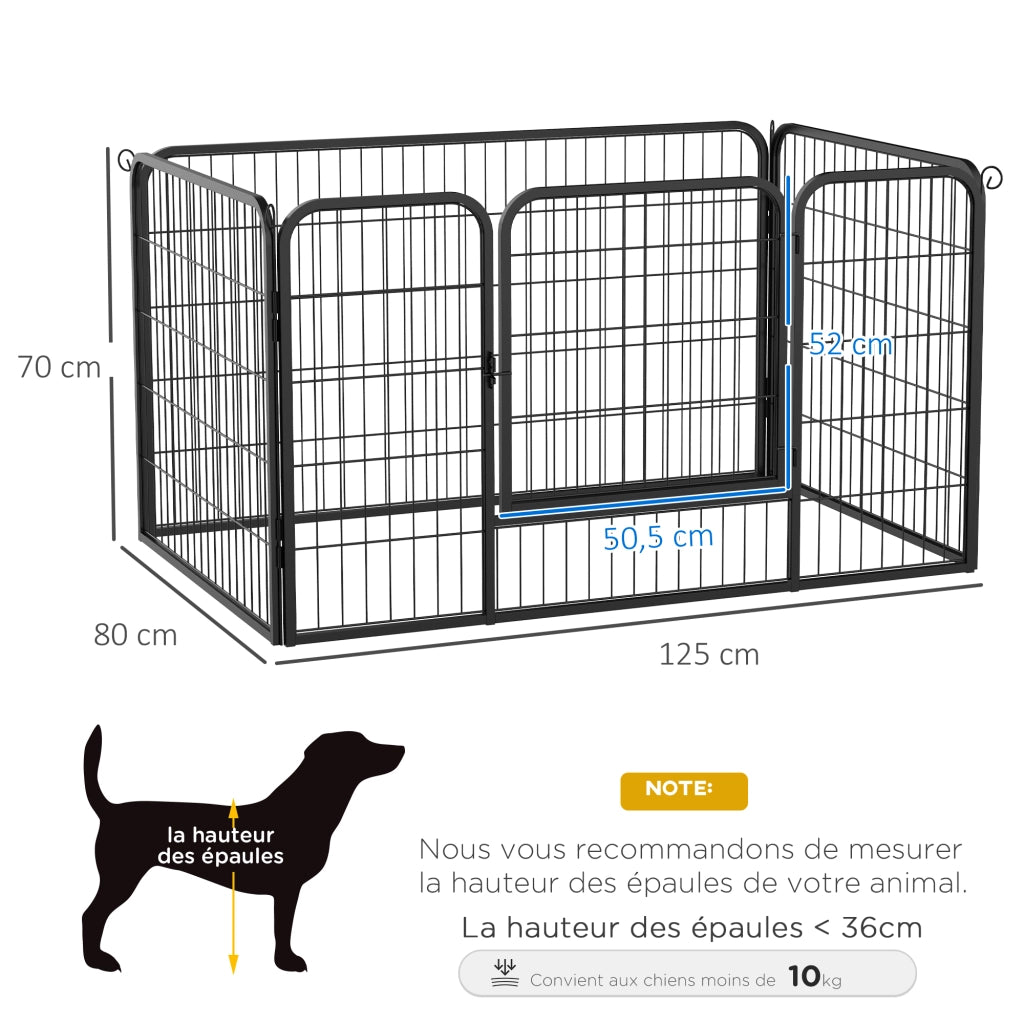 Recinto per Animali Modulabile ¨C zephmum ¨C Nero 125x70 cm