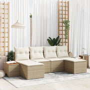 Set Divano da Giardino con cuscino 6 pcs Beige polyrattan 3348142