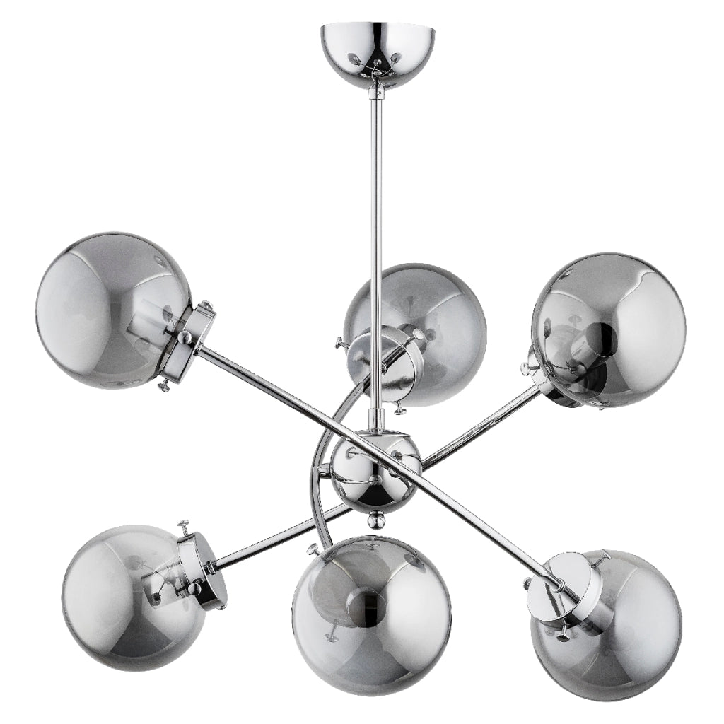 Plafoniera industriale cromata 6xE14 dimmer Alfa SYLA