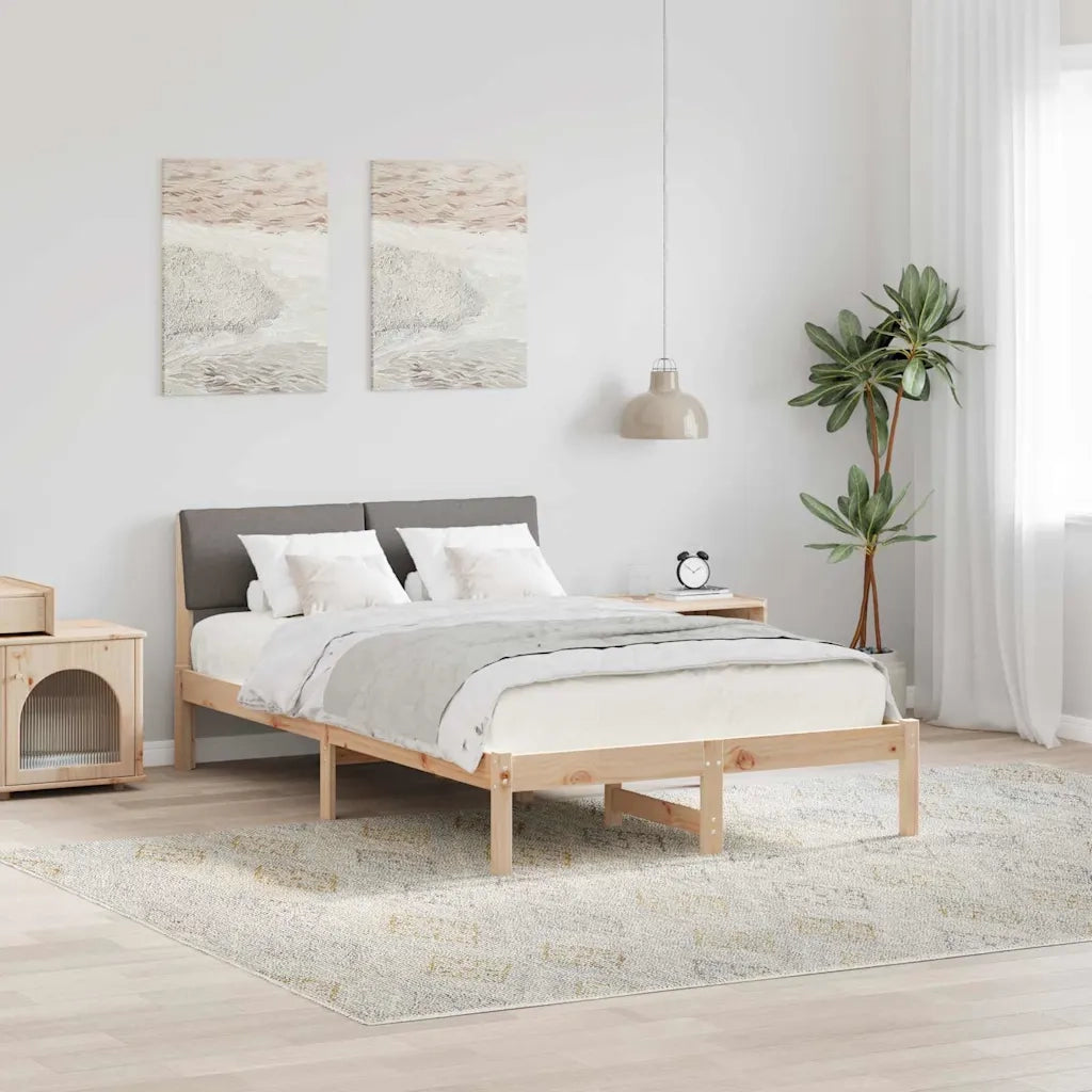 Letto matrimoniale | Letto per adulti | Struttura del Letto con testiera Marrone e taupe 120 x 200 cm