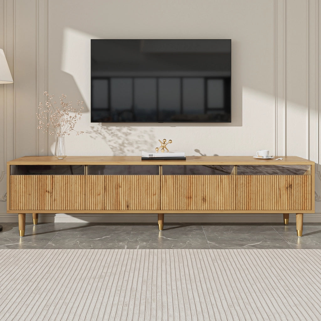 Cassettiera TV in MDF con finitura legno 178 cm